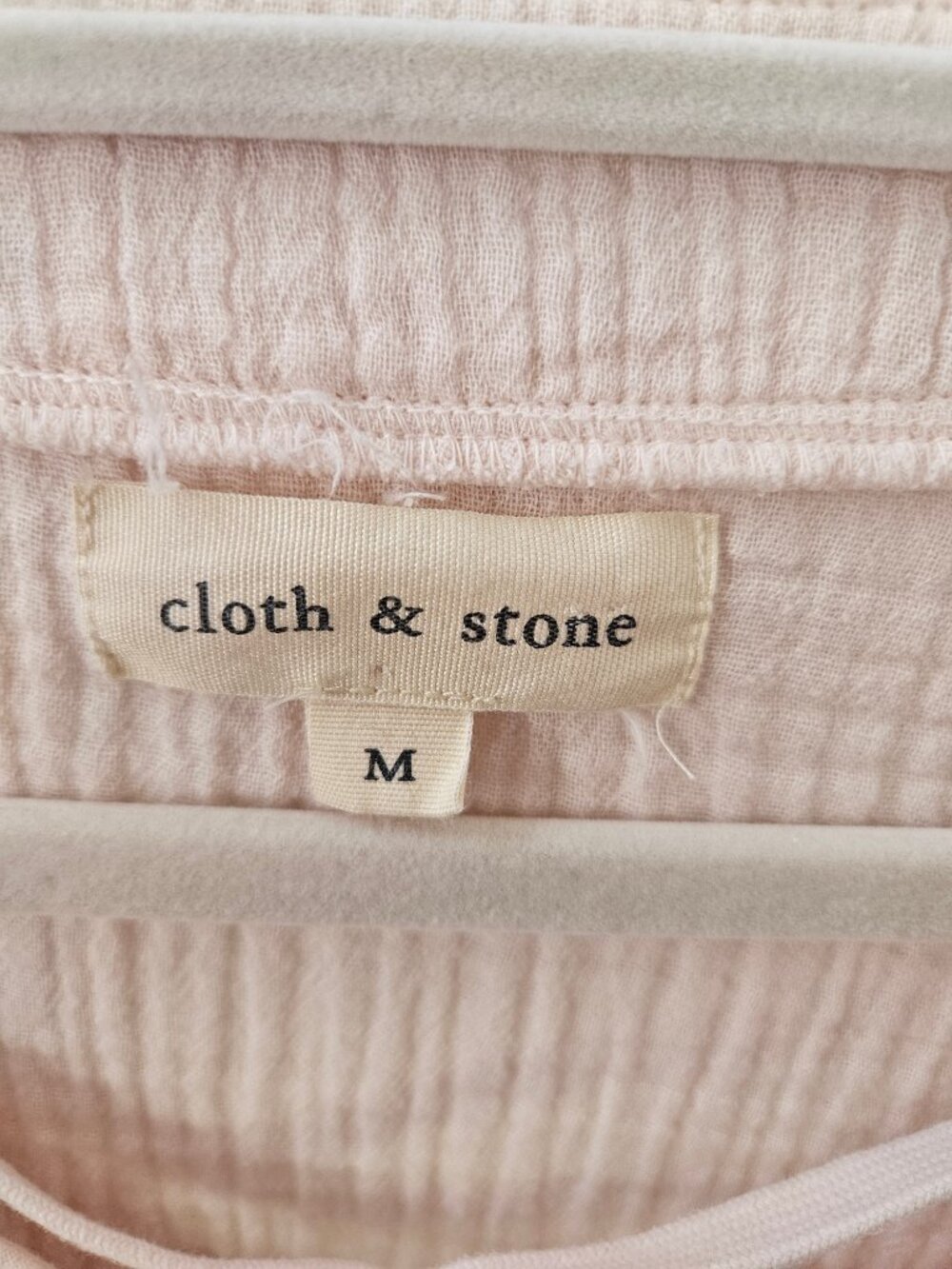 Cloth & Stone Anthropologie Lace-Up Gauze Peasant Blouse in Spring Rose Sz M - Picture 3 of 13